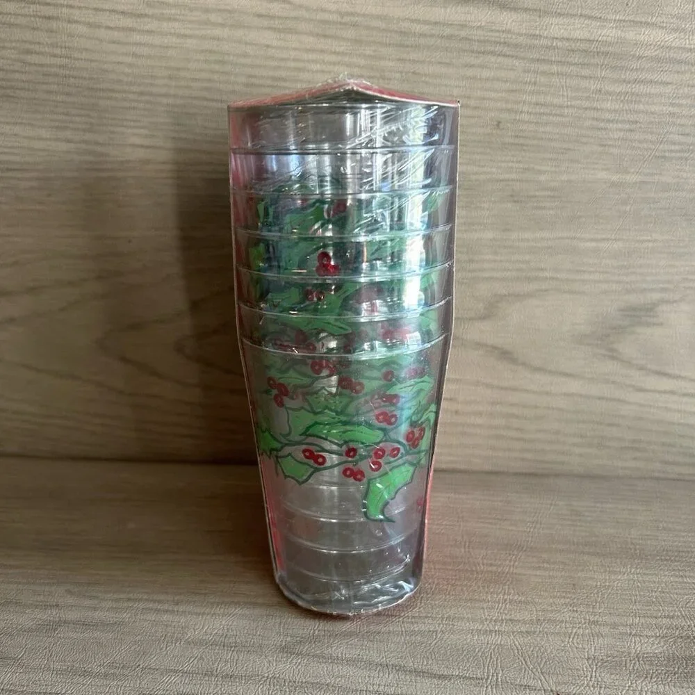 Unopened NOS Vtg 1976 Jetware 14 Holiday Tumblers Crystal Plastic 10 oz Mobile